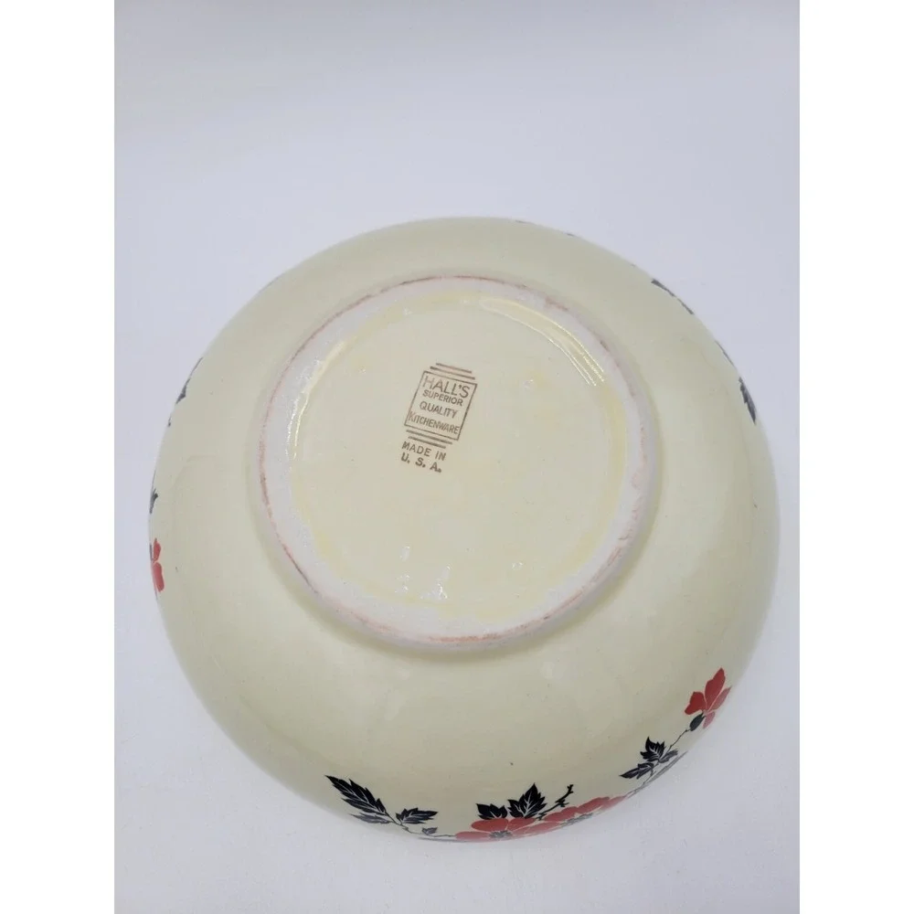 Vintage Hall's Superior Quality‎ Kitchenware Red Poppy Vegetable Serving Bowl